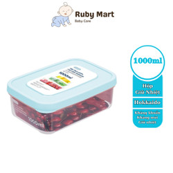 Hộp thực phẩm chữ nhật Hokkaido 1000ml Giao màu ngẫu nhiên