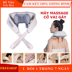 Máy massage cổ vai gáy 6D đa năng với 6 đầu mát xa nâng cấp chất liệu silicon, kết hợp chườm nóng hồng ngoại giảm đau nhức