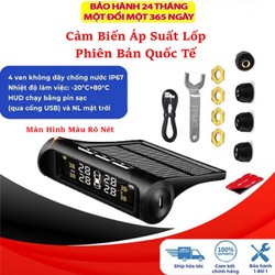 Bộ cảm biến áp suất lốp xe hơi năng lượng mặt trời không dây mẫu mới loại tốt màn hình led cao câp , phụ kiện ô tô