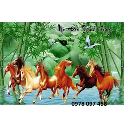 Tranh bát mã - gạch tranh