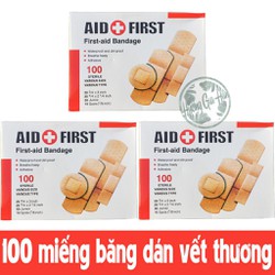Hộp băng keo cá nhân 100 miếng đủ các kích thước