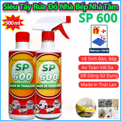 Dung Dịch Dạng Xịt Tẩy Rửa Nhà Bếp, Rỉ Sét SP600 500ml - Tẩy Cặn Canxi, Ố Bẩn Trên Mọi Bề Mặt, Vật Dụng Nhà Bếp Tặng Khăn Lau