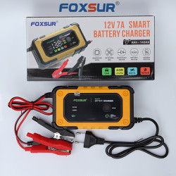 Sạc bình ắc quy Foxsur 12V 7A 4Ah - 140Ah tự ngắt khử sunfat chống ngược cực