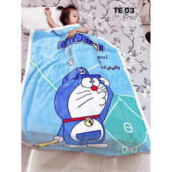 Chăn lông cừu cho bé mẫu doremon kích thước 1mx1m4