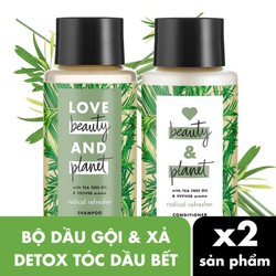Chính hãng Combo Detox Tóc Dầu Bết Dầu Gội & Dầu Xả Love Beauty And Planet (400ml x 2)