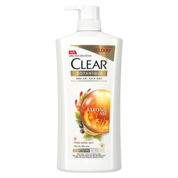 Chính hãng Dầu Gội Sạch Gàu Clear Botanique Strong Me 9 Thảo Dược 900g + Tặng dầu gội clear 140g