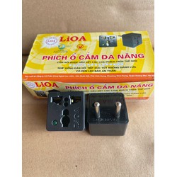 Phích ,ổ cắm Lioa chuyển 3 chân sang 2 chân - Đầu chuyển đổi đa năng Lioa 3 chấu sang 2 chấu