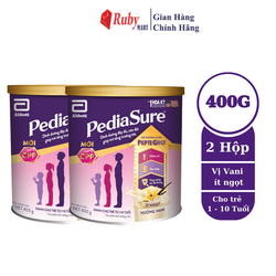 [ Date T8/25 ] Combo 2 lon Sữa Bột PediaSure hương Vani ít ngọt lon 400g Dành Cho Trẻ Biếng Ăn