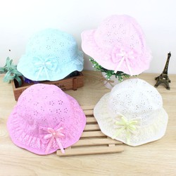 Mũ nón vành tai bèo đính nơ thêu ren có lỗ thông khí thoáng mát cho bé 6 tháng - 2 tuổi chuvi 48cm