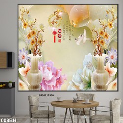 Gạch 3D bình hoa cổ đẹp