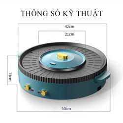 Bếp lẩu nướng đa năng 2in1, mặt phủ chống dính cao cấp, làm nóng nhanh, nướng không khói. Bếp lẩu nướng 2 trong 1 với chức năng vừa lẩu lẩu vừa nướng không khói. Bảo hành 24 tháng trên toàn quốc.