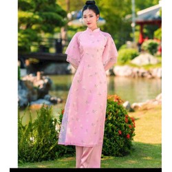 𝐒𝐄𝐓 𝐀́𝐎 𝐃𝐀̀𝐈 Hoa thêu 4 tà CAO CẤP