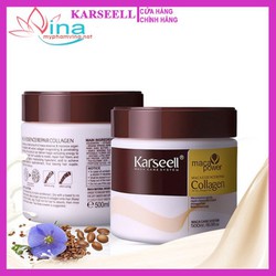 Chính hãng ( CHÍNH HÃNG ) Hấp Phục Hồi Collagen Karseell Maca Siêu Mềm Mượt Tóc 500ml (Hũ)