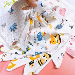 combo 10 yếm cotton 2 lớp cài nút cho bé