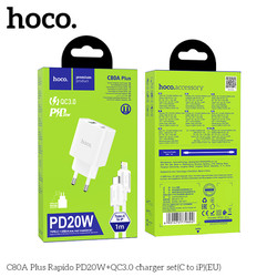 Bộ sạc C80A Plus PD20W+QC3.(C to iP)