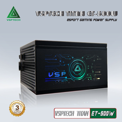 Nguồn Công Suất Thực VSP ET500W LED Hông RGB Chính hãng (4+4pin, 6+2pin, Dây dài, Kèm dây nguồn)