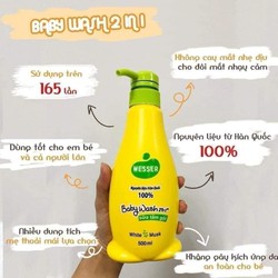 Sữa Tắm Gội Dịu Nhẹ Wesser 2 In 1 Chai 500ml Đủ Màu(Cam/Xanh Lá/Hồng)