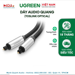 Cáp Audio Quang (Toslink, Optical) Ugreen AV108 Đầu Jack Hợp Kim Nhôm, Bọc Lưới Chống Nhiễu Cao Cấp