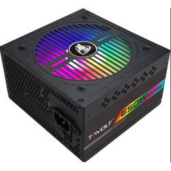Nguồn Công Suất Thực T-WOLF TW-P650RGB (650w) 80 Plus Bronze Chính Hãng (4+4pin, 2x6+2pin, Dây dài, Kèm dây nguồn)