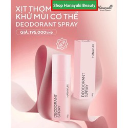 [Chính Hãng Hanayuki-Date 2026] Xịt Khử Mùi Cơ Thể Deodorant Spray Hanayuki 60g Xịt thơm, khử mùi, ngăn mùi cơ thể. Mang lại mùi hương dễ chịu cho cơ thể.
