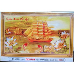 Tranh đính đá Thuận buồm xuôi gió (chưa đính)