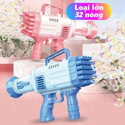 Súng bắn bong bóng, đồ chơi súng bắn bong bóng xà phòng loại lớn 32 nòng kèm nước xà phòng