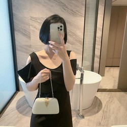 Clutch nữ ví dài cầm tay chiếc lá kim loại vải nhung mềm mịn độc đáo sang trọng dự tiệc thời thượng CLA36