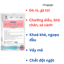 Eflox 100 gram gà rù, gà toi, sã cánh , khò khè, ngoẹo đầu