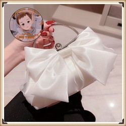 Clutch nữ, ví nữ cầm tay nơ lụa phong cách tiểu thư sang chảnh cực sang trọng cho dự tiệc, đi chơi D&H STORE CON30