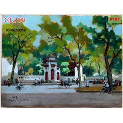 Gạch tranh 3D phong cảnh Hà Nội xưa