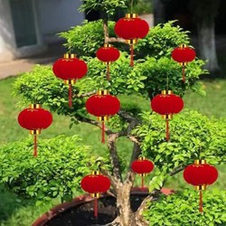 ĐÈN LỒNG NHUNG ĐỎ SET 30 QUẢ