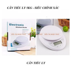 Cân Tiểu Ly Điện Tử Nhà Bếp Mini Định Lượng 1g - 5Kg Làm Bánh Độ Chính Xác Cao
