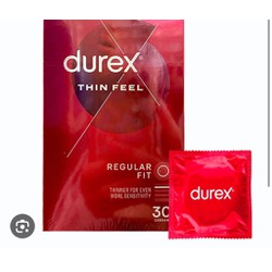 Hộp 30 cái Bao cao su Durex Fetherlite của Úc - Siêu mỏng, an toàn