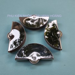 (HOT) Bộ 04 Bánh xe kiếng inox 304 (Bánh xe bán nguyệt/ Bánh xe lùa mặt trăng) dùng cho cửa kính 8 ly