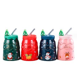Cốc sứ kèm ống hút 500ml