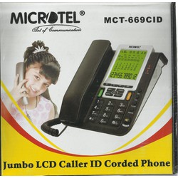 Điện thoại bàn cố định Microtel MCT-669CID màn hiển thị số, lịch, to rộng