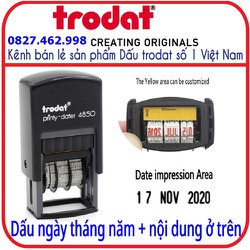 Dấu ngày tháng năm + nội dung phía trên (Trodat 4850)