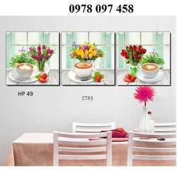 Gạch tranh dán phòng ăn - tranh 3D