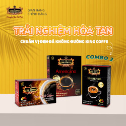 Combo trải nghiệm cà phê hòa tan 2 - CHUẨN VỊ ĐEN ĐÁ KHÔNG ĐƯỜNG KING COFFEE
