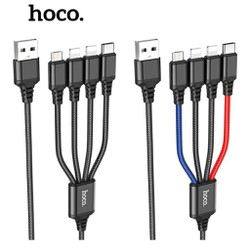 Cáp sạc nhanh 4 đầu Micro USB Type-C 2 đầu Lightning siêu bền dài 1 mét Hoco X76