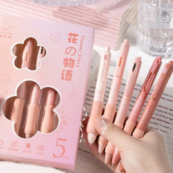 Set 5 bút bi đệm tay béo màu pastel cao cấp ngòi 0.5mm mực đậm cho văn phòng, học sinh S5BUTBEO512