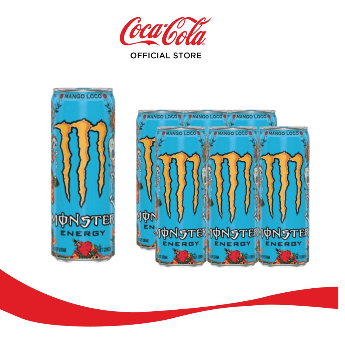 Lốc 6 Lon Nước Tăng Lực Giải Khát Monster Energy Mango Loco Vị Xoài Lon 355ml/Lon