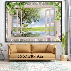 Tranh trang trí tường hoạ tiết cửa sổ