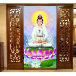 Tranh Đức Phật trên nền gạch men