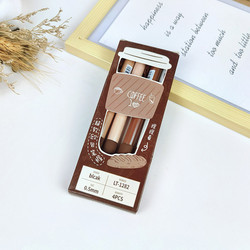 Set 4 bút gel ngòi 0.5mm có đệm êm tay tone màu coffee mực đều nét đậm rõ không gây nhòe cho học sinh  BDEMCF37