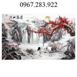 Tranh chim Hạc gạch men 3d