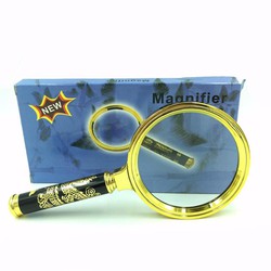 Kính lúp cầm tay Magnifier X4 tiện lợi mạ vàng khắc rồng