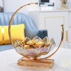 đĩa thuỷ tinh đựng hoa quả,bánh kẹo hình khung trăng khuyết