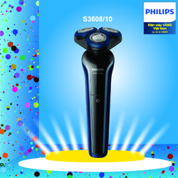 Máy cạo râu khô và ướt Philips S3608 an toàn cho da, bảo hành 2 năm - Hàng chính hãng