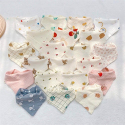 Yếm tam giác Muslin Set 5 Yếm sợi tre mẫu Hàn Quốc cho bé trai và bé gái